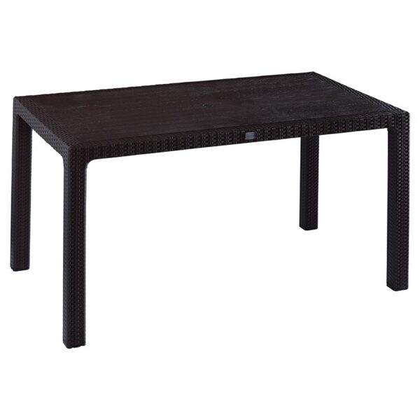 Τραπέζι κήπου "Plore" με UV protection PP σε χρώμα καφέ 150x90x75