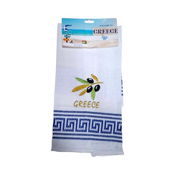 Πετσέτα ποτηρόπανο Souvenir με κέντημα - Σετ 12pcs - Greece - 416099