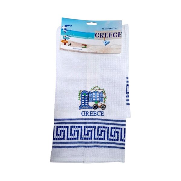 Πετσέτα ποτηρόπανο Souvenir με κέντημα - Σετ 12pcs - Greece - 416136