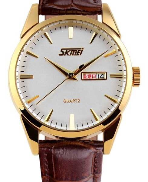 Αναλογικό ρολόι χειρός – Skmei - 9073 - Brown/Gold