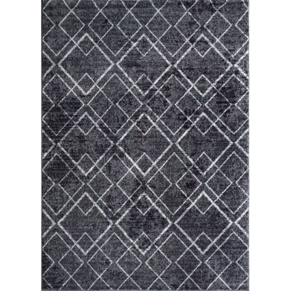 Χαλί "FAYNO" σε χρώμα σκούρο γκρι/λευκό 200x250