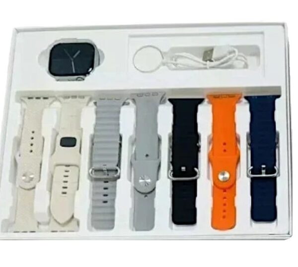 Σετ Smartwatch με 7 λουράκια - S9 Pro Max  - 812303 - Silver/White