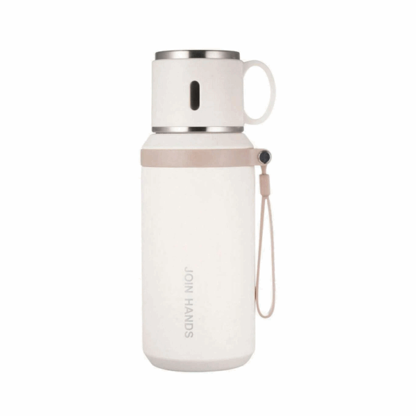 Φορητό παγούρι-θερμός με κούπα - 650ml - 219507 - White