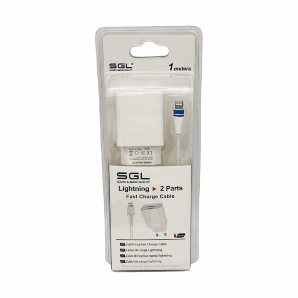 Αντάπτορας φόρτισης με καλώδιο και 2 θύρες USB - Lightning - Quick Charge - B5-F2 - 1m - 099521