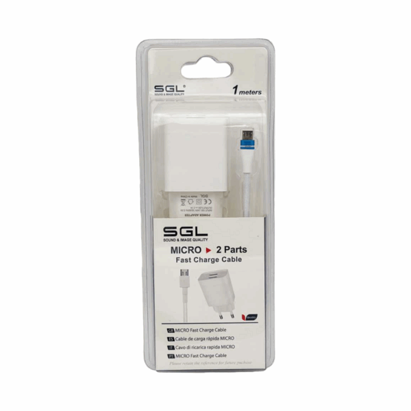 Αντάπτορας φόρτισης με καλώδιο και 2 θύρες USB - Micro USB - Quick Charge - B13-F2 - 1m - 099538